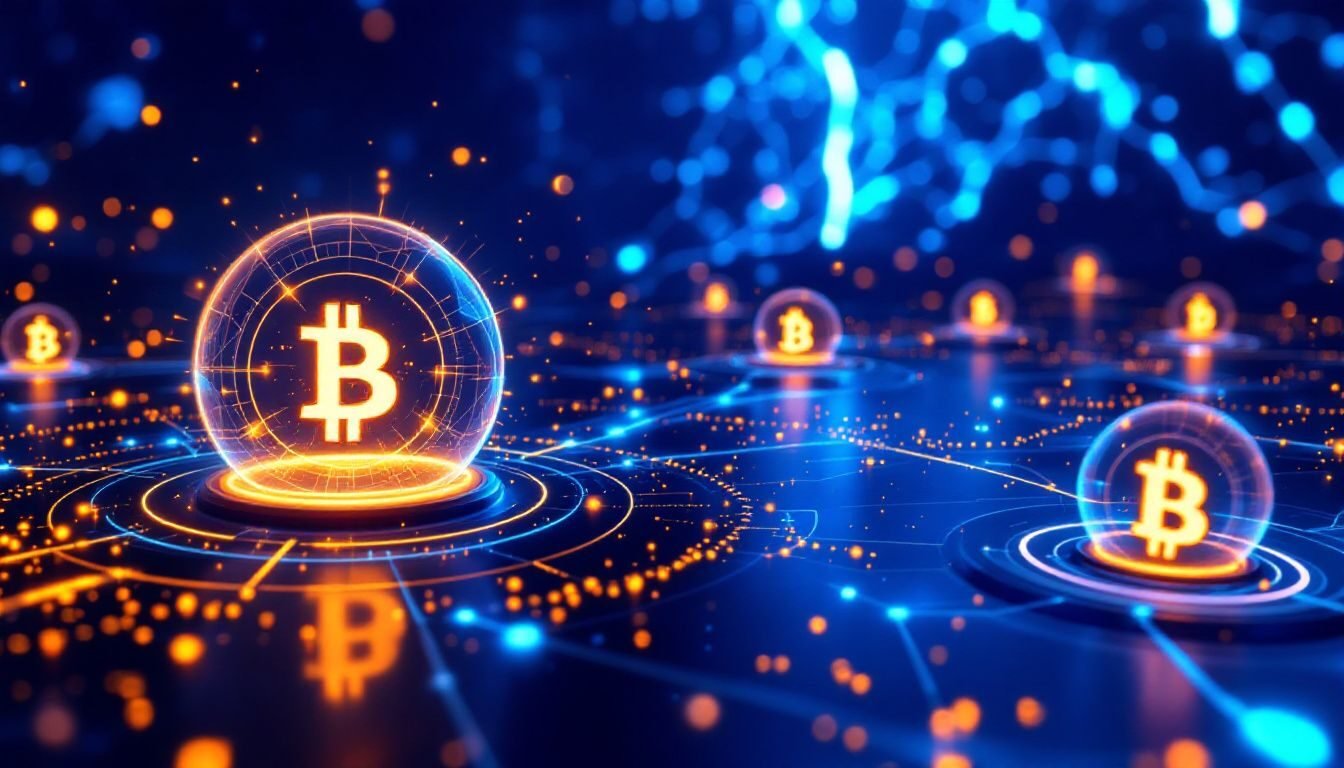 Illustration of payment channels in the lightning network, showing how they facilitate bitcoin transactions.