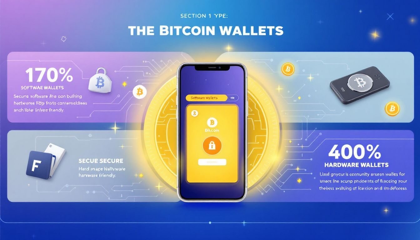 An overview of the best bitcoin wallets for different needs, showcasing various wallet types.